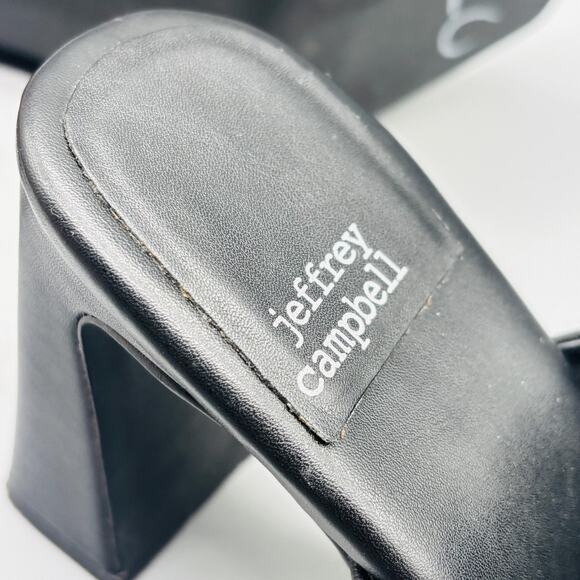 Jeffrey Campbell Shoes Womens 6 Black Platform Caviar Mules Heels Square Toe - Picture 11 of 12